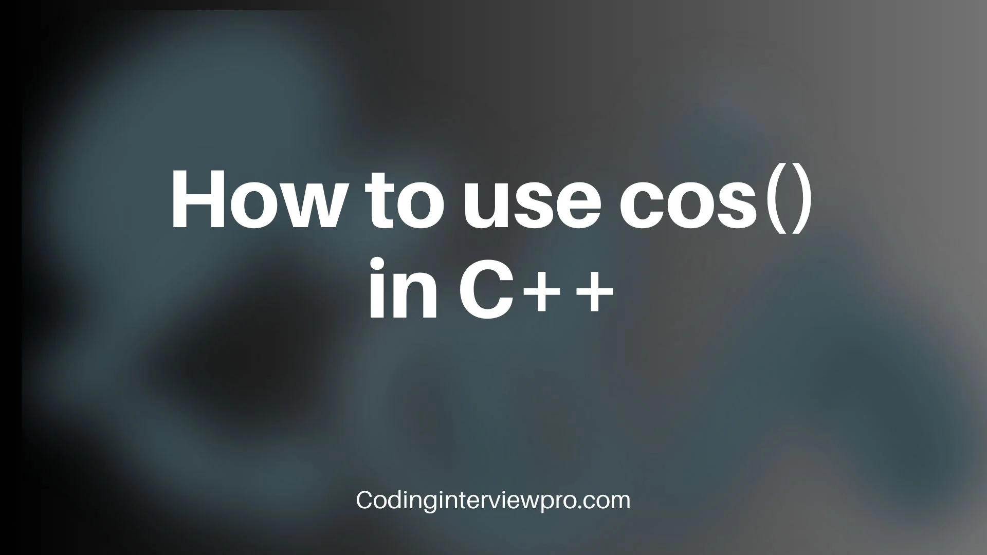 How To Use Cos() In Cpp